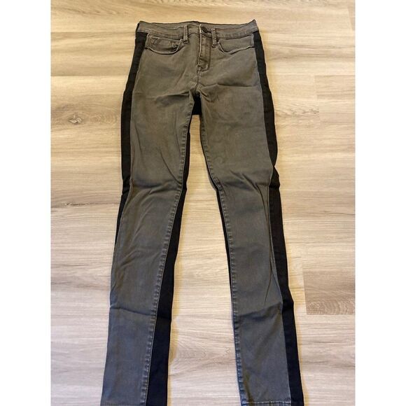 BDG, women's duo twig high rise grey with black sides skinny jeans size 26 - Picture 1 of 8